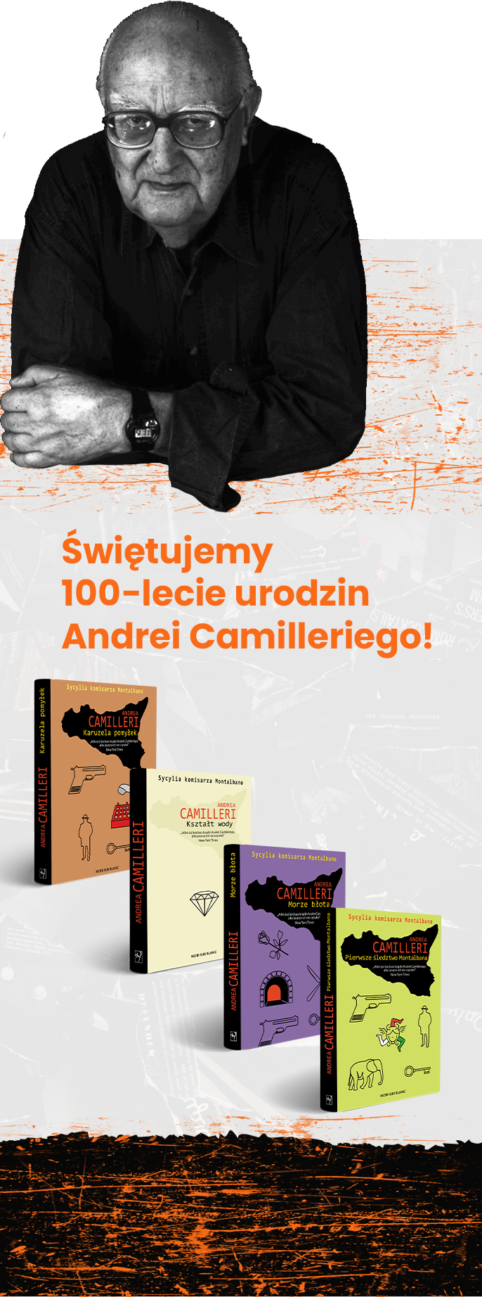 Baner 100-lecie urodzin Andrei Camilleriego